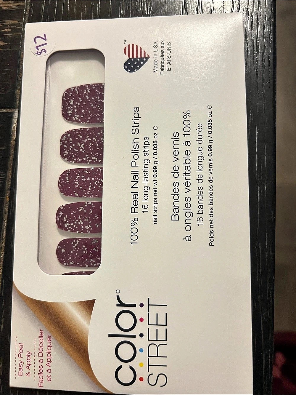 Color Street Wine Down Burgundy Nail Polish Strips NWT